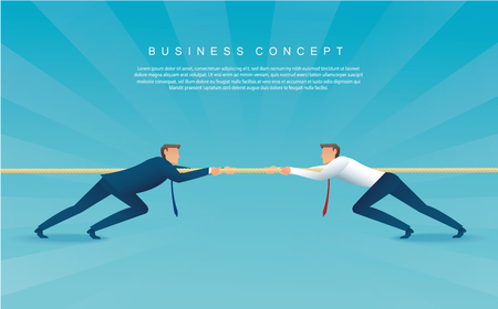 Businessmen pull the rope business concept.のイラスト素材