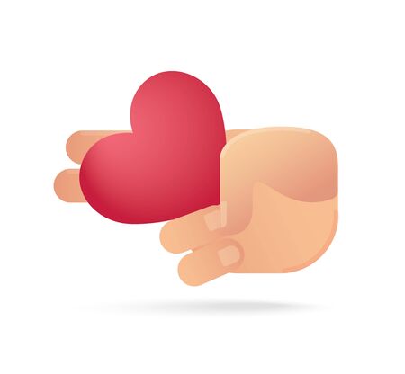 Hand holding heart icon. concept of loveのイラスト素材