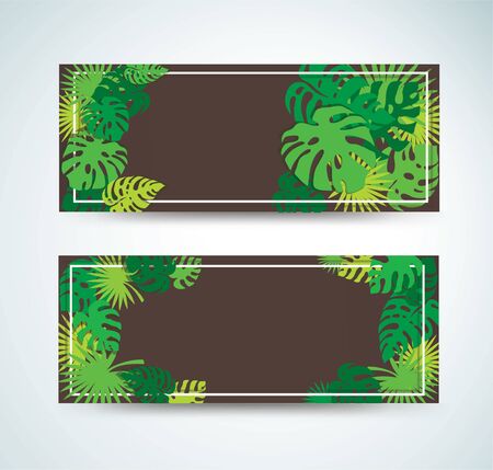 tropical leafs template background vector illustration EPS10のイラスト素材