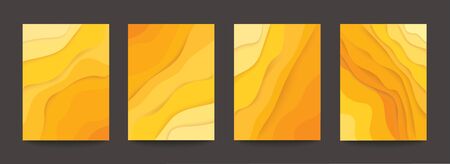 abstract yellow wave template background vector illustrationのイラスト素材