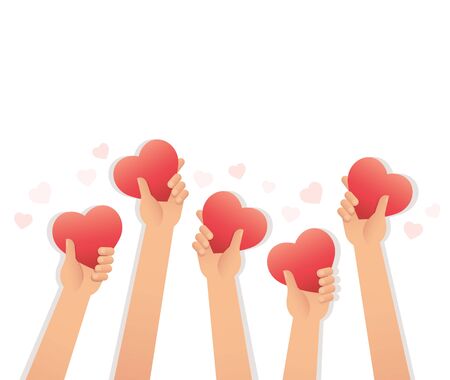hands holding heart , Valentine background vector illustration EPS10のイラスト素材