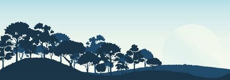 forest trees silhouettes , nature landscape background vector illustration EPS10のイラスト素材