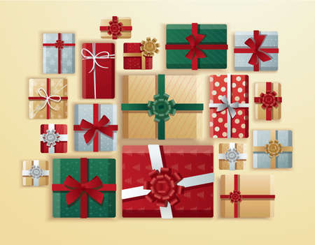 top view of gifts box vector illustrationのイラスト素材