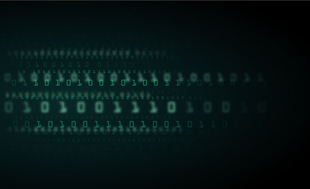 Abstract Technology Background. binary data and streaming binary code backgroundのイラスト素材