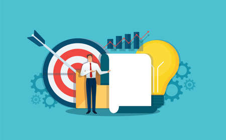 Businessman making a presentation, business analyst. Vector illustrationのイラスト素材