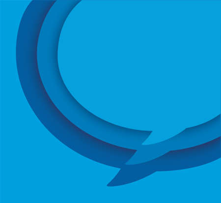 blue blank speech bubble on blue background. vector illustrationのイラスト素材