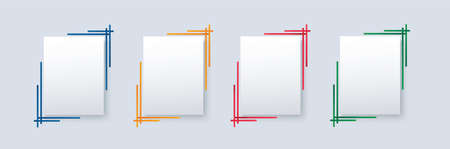set of modern square isolated color frame template background vector illustrationのイラスト素材