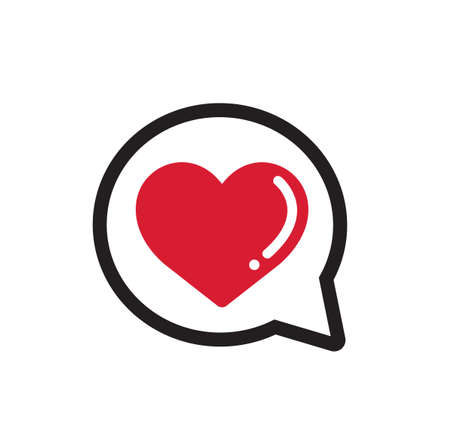 Heart in a speech bubble isolatedのイラスト素材