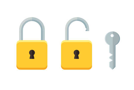 open and closed padlockのイラスト素材