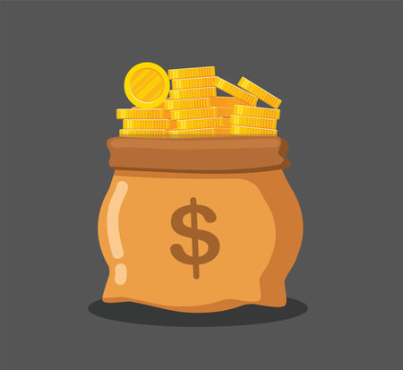 Bags of money. Symbol of wealth, successのイラスト素材