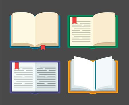 open book icon set. vector illustrationのイラスト素材