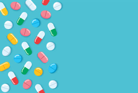 medical pills and capsules pharmacy vector illustrationのイラスト素材