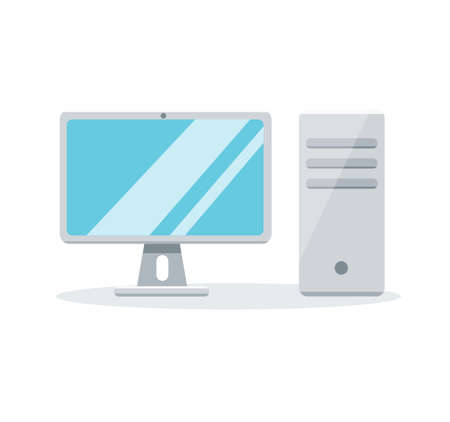 pc computer and monitor vector illustrationのイラスト素材