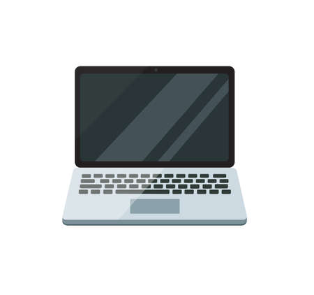 laptop computer flat vector icon illustrationのイラスト素材