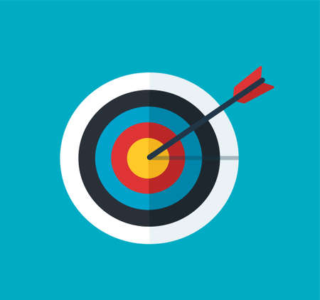 Archery target. Goal achieve concept. Vector illustrationのイラスト素材