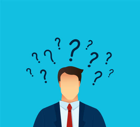 man with the question mark. vector illustrationのイラスト素材