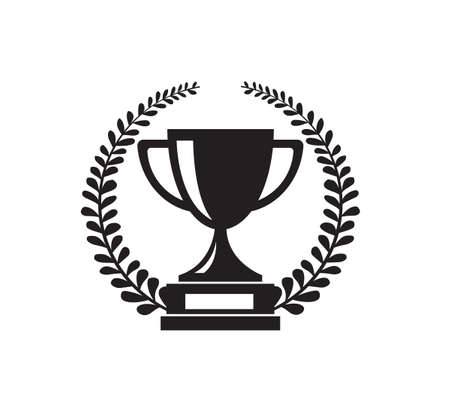 Trophy cup flat style icon vector illustrationのイラスト素材