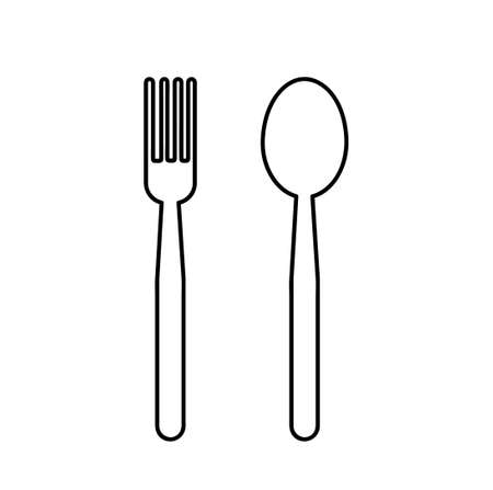 simple spoon and fork icon vector illustrationのイラスト素材