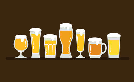 simple beer glassware vector illustrationのイラスト素材