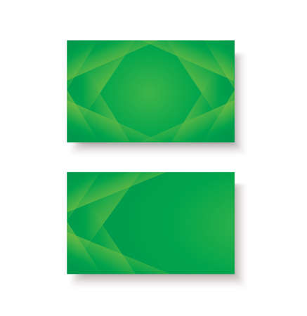 modern green lines double sided business card templateのイラスト素材