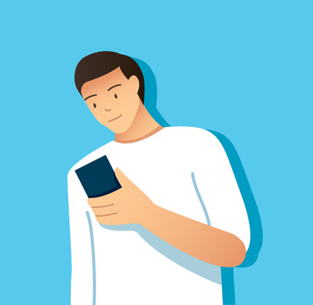 people holding smartphone. vector illustrationのイラスト素材