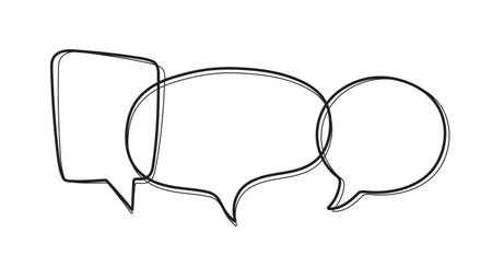 speech bubble doodle vector illustrationのイラスト素材