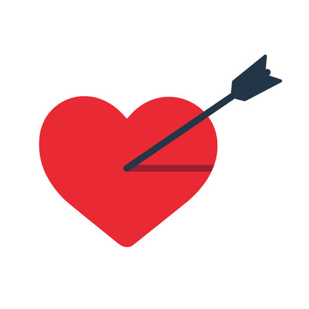 arrow on heart icon vector illustrationのイラスト素材
