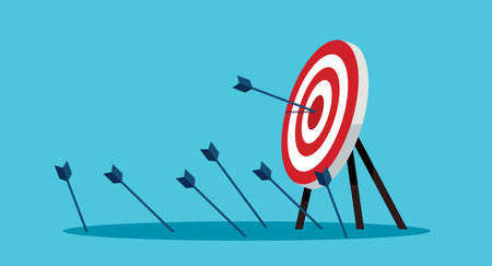 Archery target. Goal achieve concept vector illustrationのイラスト素材