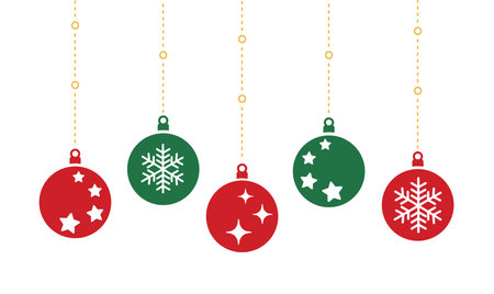 Christmas ornament hanging vector illustrationのイラスト素材