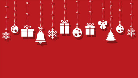 Christmas ornament hanging vector illustrationのイラスト素材