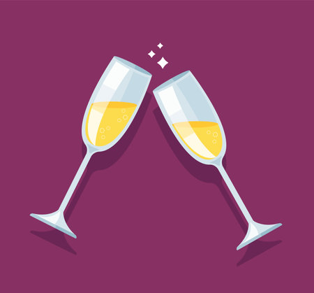Cheers wine glasses vector illustrationのイラスト素材