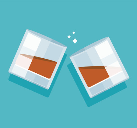 Cheers alcohol glasses vector illustrationのイラスト素材