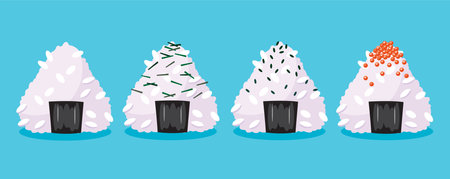 Onigiri Japanese food vector illustrationのイラスト素材