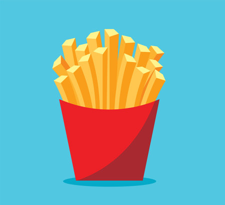 French fries chips isolated vector illustrationのイラスト素材