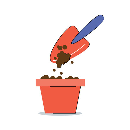 Planting flower in pot vector illustrationのイラスト素材