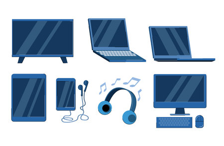 set of entertainment elements isolated vector illustrationのイラスト素材