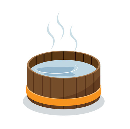 hot tub isolated vector illustrationのイラスト素材