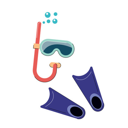 snorkel mask diving mask isolated vector illustrationのイラスト素材