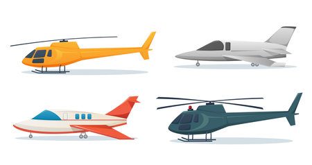 Airplane aircraft vehicle isolated vector illustrationのイラスト素材