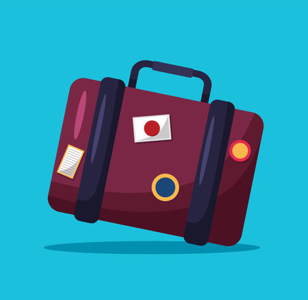luggage suitcase isolate travel symbol vector illustrationのイラスト素材