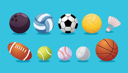 Sports balls isolated vector illustrationのイラスト素材