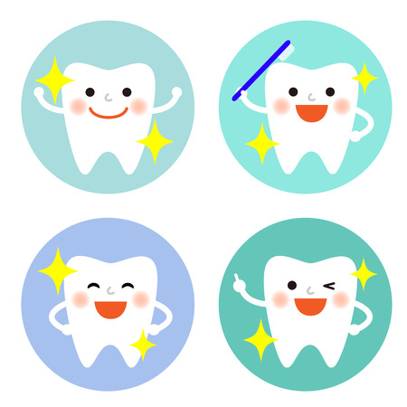 Set of tooth characterのイラスト素材
