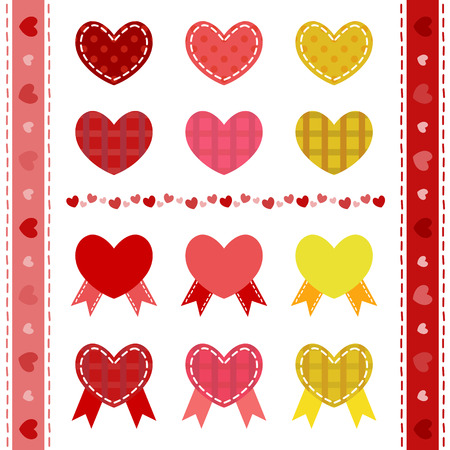 Set of decorative heartsのイラスト素材
