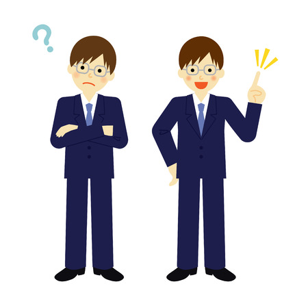 Thinking businessmanのイラスト素材