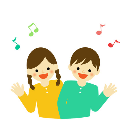 boy and girlのイラスト素材