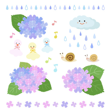 Set of rainy season elementsのイラスト素材