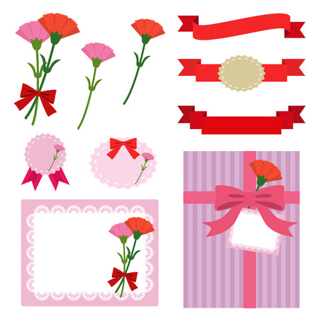 Set of Mothers day elementsのイラスト素材