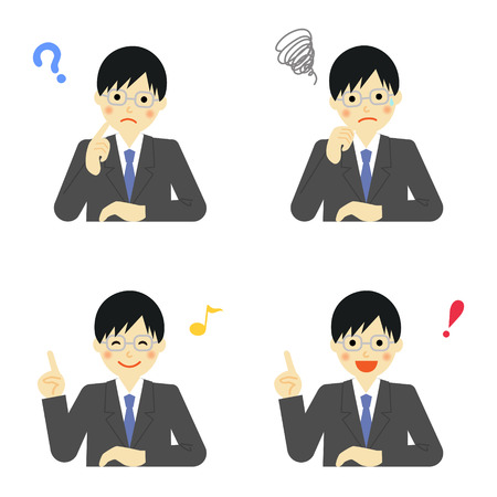 Facial expressions of businessmanのイラスト素材
