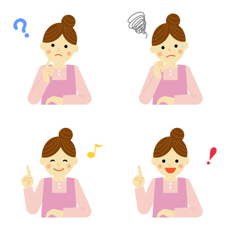 Facial expressions of womanのイラスト素材