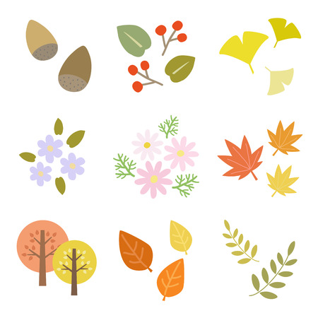 Set of autumn elementのイラスト素材